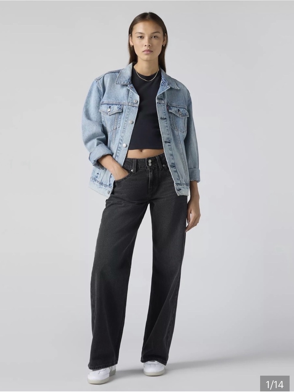 Levi’s Superlow Wide Leg Jeans in Washed Black